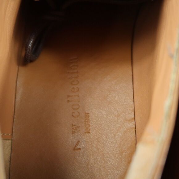 W Collection Shoes Mens 7.5 Oxford Dress Leather Classic Formal Wingtip Brown - Picture 14 of 16